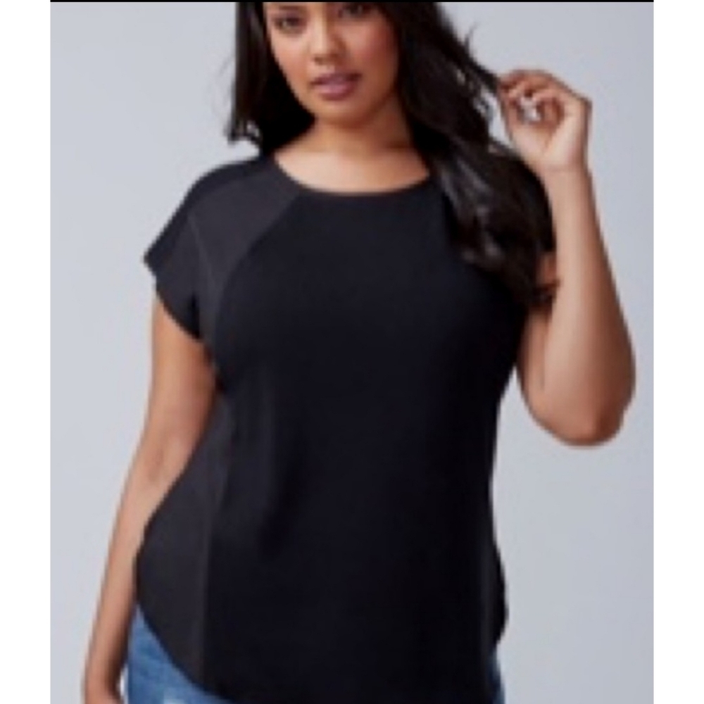 Lane Bryant Mixed media top Black Size 22/24